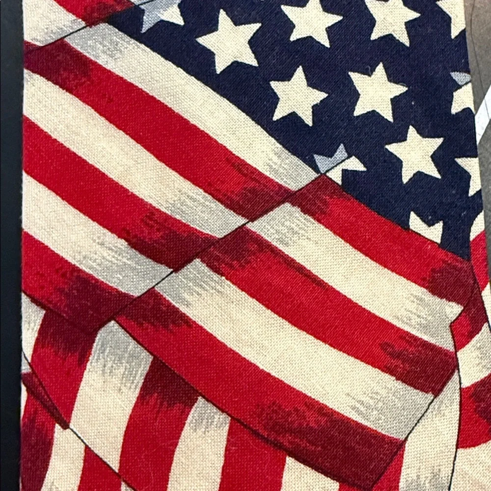 BEANS MCGEE American Flag Patterned Tie